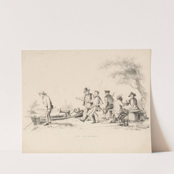 Vissers en drinkende mannen (1832 - 1897) by Alexander Ver Huell