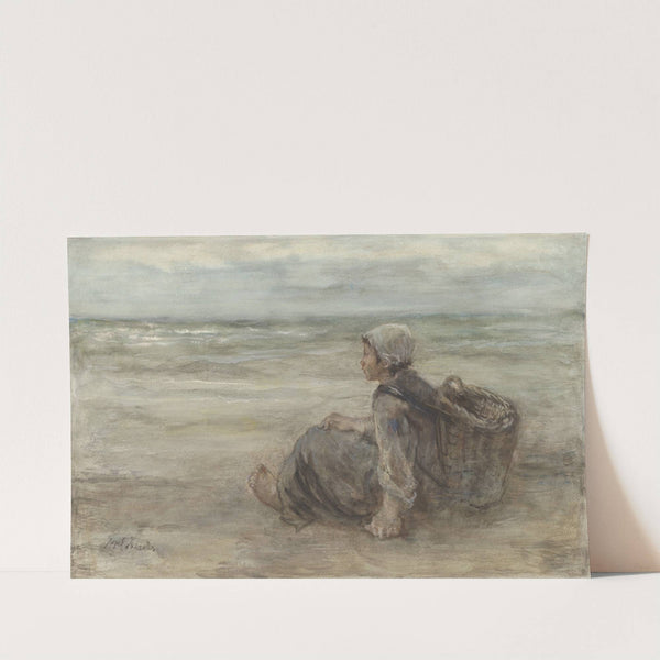 Vissersmeisje op het strand (1903) by Jozef Israëls