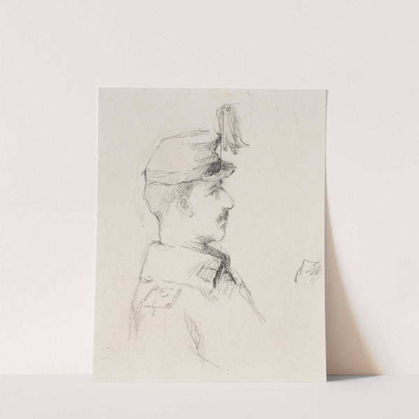 Viuhkahattuinen mies, sivukuva by Helene Schjerfbeck