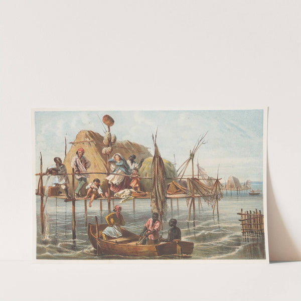 Vivienda de los pescadores de esponjas (1855) by Pierre Toussaint Frédéric Mialhe