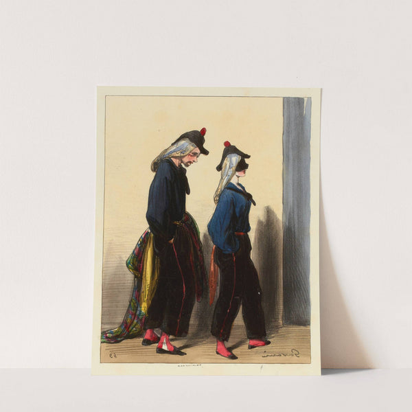 V’la qu’i fait jour j’suis échigné moi, dam Et toi (1840) by Paul Gavarni