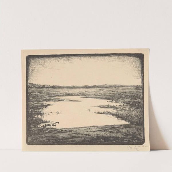 Vlak landschap met ven (1924) by Simon Moulijn