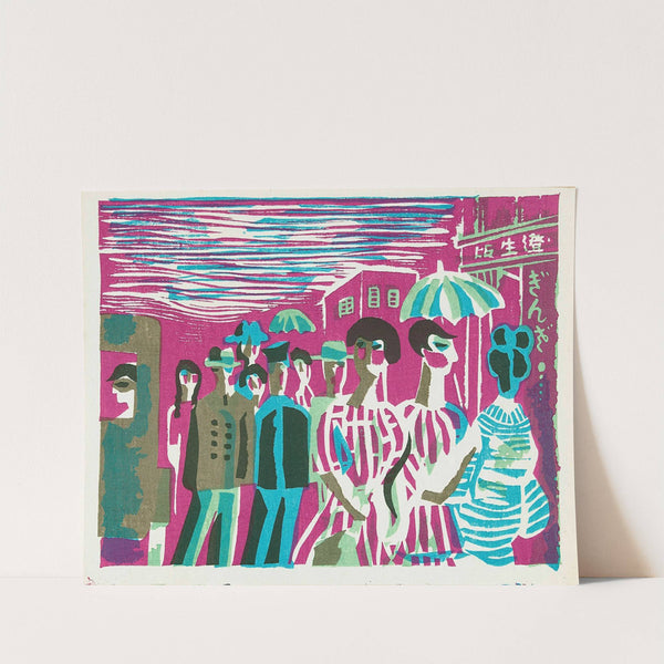 Voetgangers in Ginza by Kawakami Sumio