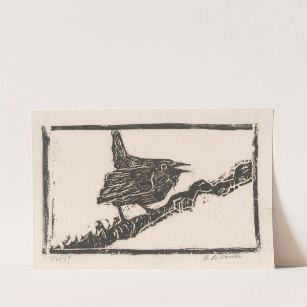 Vogel op een tak by Janus de Winter