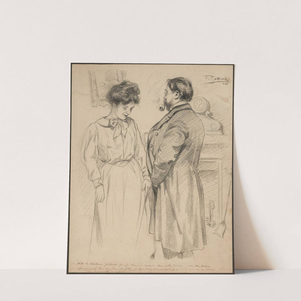 Voilà le septième prétendu que je trouve ce mois ci dans votre cuisine, c’est scandaleux – Monsieur je suis une honnê (1906) by Fernand Louis Gottlob