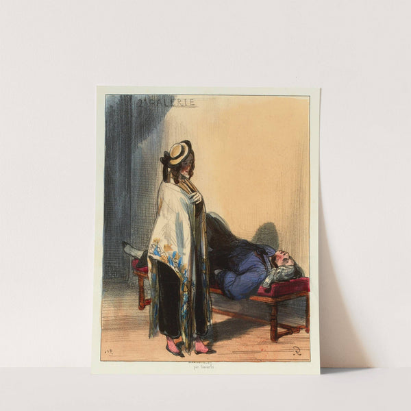 Voilà un fénéant qui dort et qui laisse une pauv’ femme danser toute la nuit (1840) by Paul Gavarni