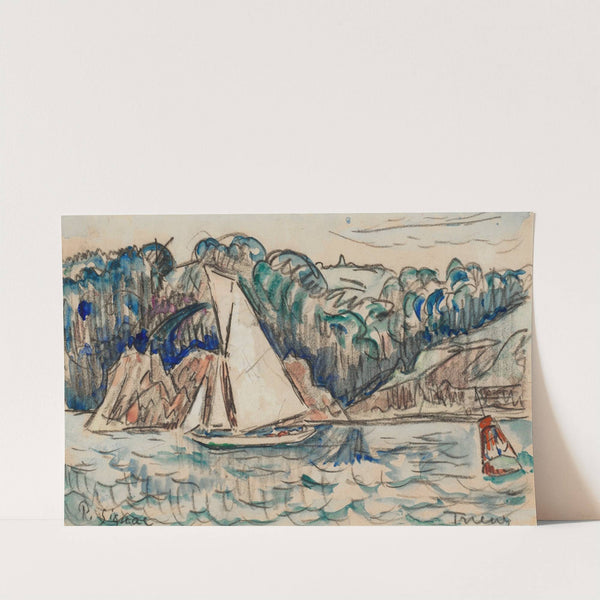 Voilier naviguant sur le Trieux by Paul Signac
