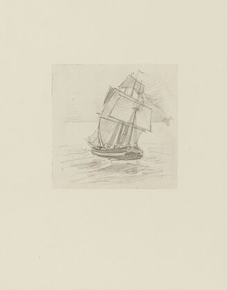 Voilier vu de l’arrière – dessin non utilisé (1920-1921)