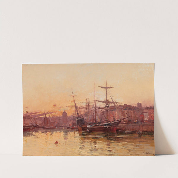 Voiliers à quai en Normandie by Eugène Galien-Laloue