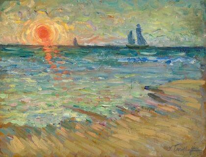 Voiliers, soleil couchant, Soulac-sur-Mer (1906-1908)