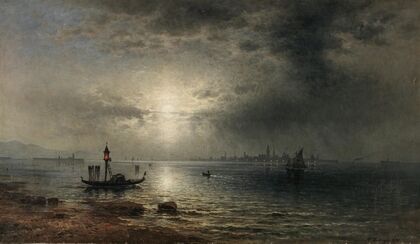 Vollmond über der Lagune von Venedig