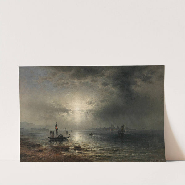 Vollmond über der Lagune von Venedig by Karl Heilmayer