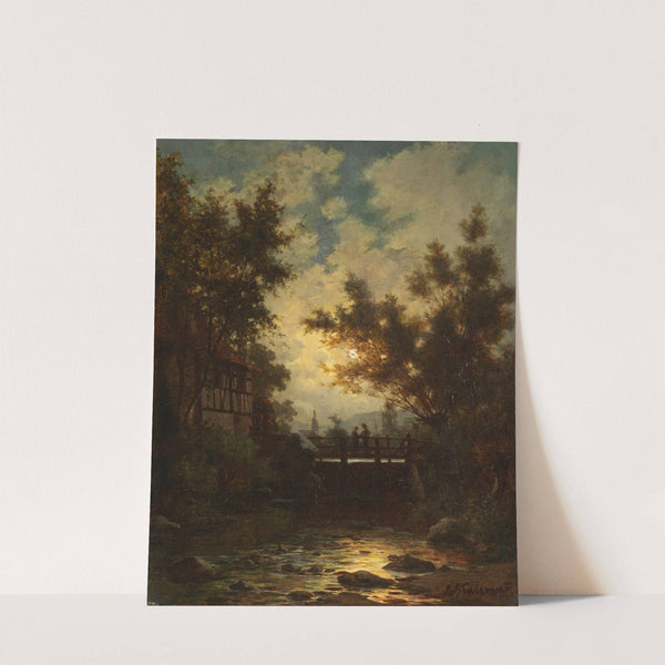 Vollmondnacht am Dorfbach by Adolf Stademann