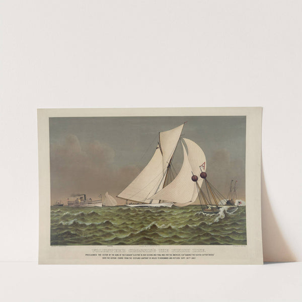 Volunteer crossing the finish line (1887) by Currier & Ives.