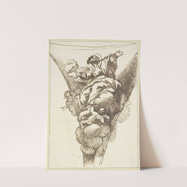 Von Engeln getragener Apostel in einem Bogenzwickel by Giovanni Lanfranco