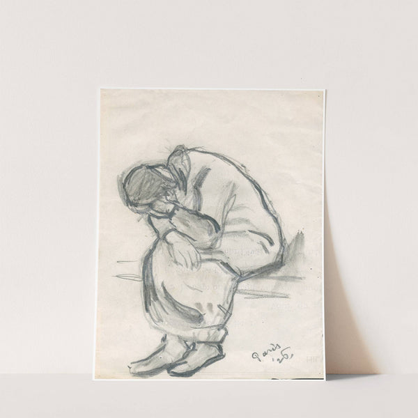 Vooroverzittende vrouw, huilend (1926) by Frans Smissaert