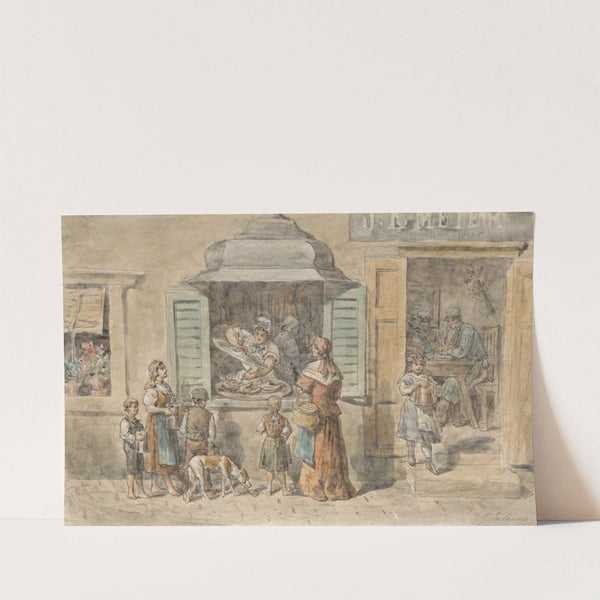 Vor einem Fleischer- und Selcherladen (1880) by Gustav Zafaurek