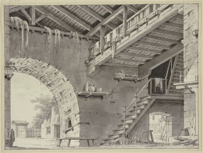 Vorhalle eines italienischen Bauernhauses