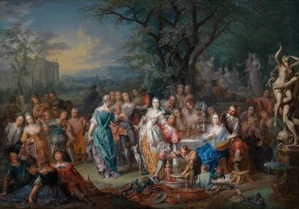 Vornehme Gesellschaft im Park