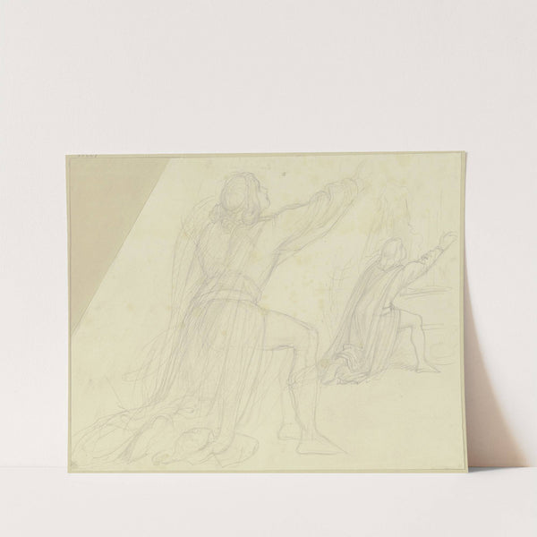 Vorstudie zum Heinrich von Ofterdingen im Freskogemälde des Wartburgsaals by Moritz von Schwind