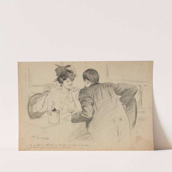 Vous avez fort de m’faire boire du champagne ça m’fait dire des bêtises – Je souhaite également qu’il vous en fasse f by Fernand Louis Gottlob