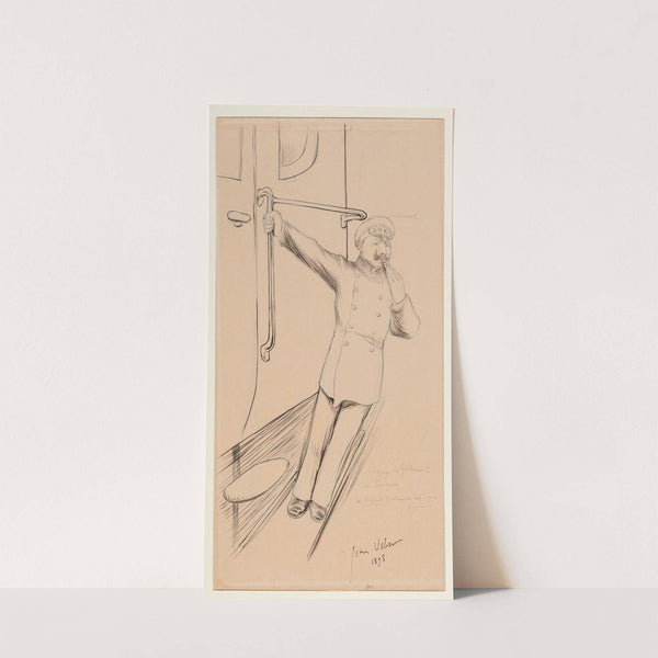 Voyage de Guillaume II en Turquie – le départ (costume de chef de gare poméranien) (1898) by Jean Veber