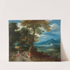 Voyageurs sur un chemin dans un paysage by Jacques Fouquieres