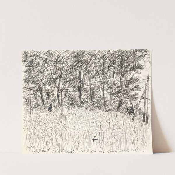 Vridsløsemagle. Trægruppe med mark foran. Aften by John Christensen