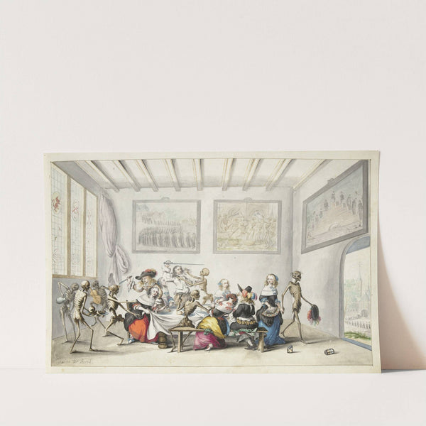 Vrolijk gezelschap dat door de dood wordt gestoord by Gesina ter Borch