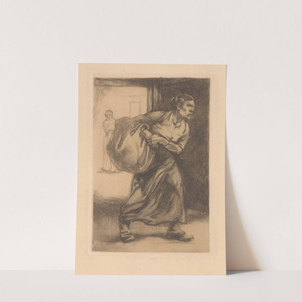 Vrouw die een zak draagt by Johannes Josephus Aarts