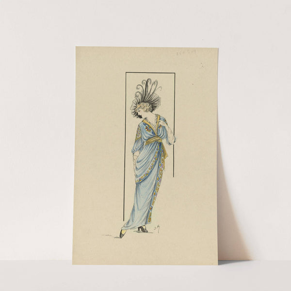 Vrouw in blauwe jurk, 1913-1914 (c. 1912 - c. 1913) by Jan van Brock