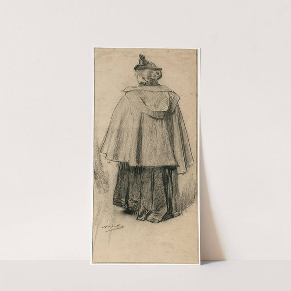 Vrouw in wandelkleding op de rug gezien by Nicolaas van der Waay