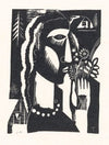 Vrouw met bloemen in haar hand
