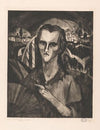 Vrouw met een waaier en een roos (1913-1914)