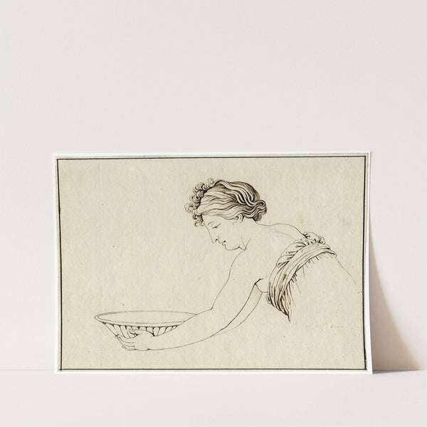 Vrouw met schaal: halffiguur, van terzijde by David Humbert de Superville