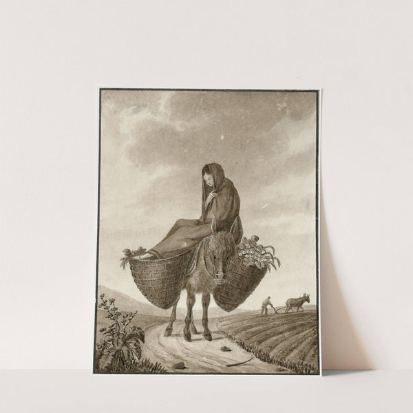 Vrouw op pakezel by Otto Howen