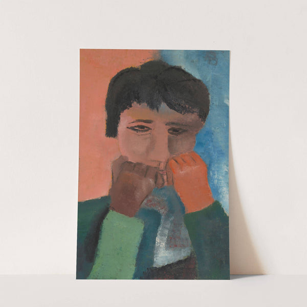 Vrouw steunend op twee vuisten by Hendrik Nicolaas Werkman