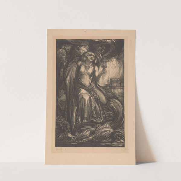 Vrouw zittend op de Hydra. by Johannes Josephus Aarts