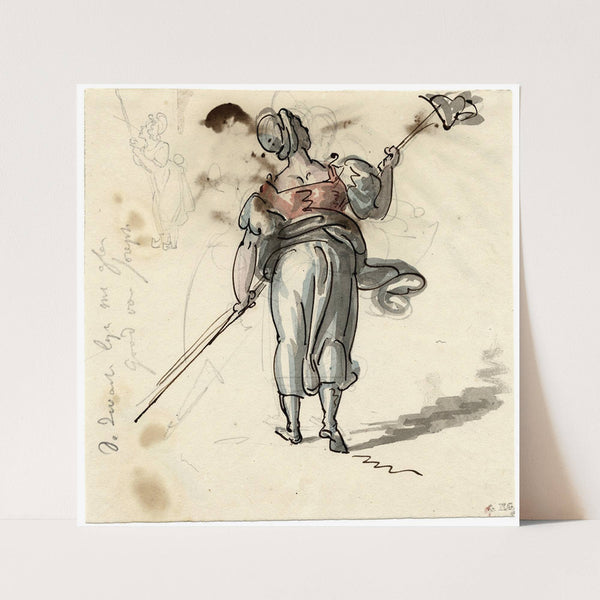 Vrouwen met ragebol: rugfiguur by David Humbert de Superville