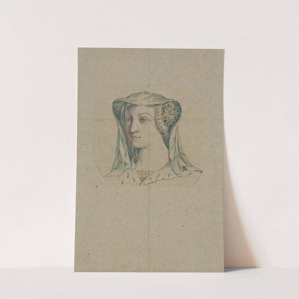 Vrouwenkop met 16de eeuwse kledij by David Humbert de Superville