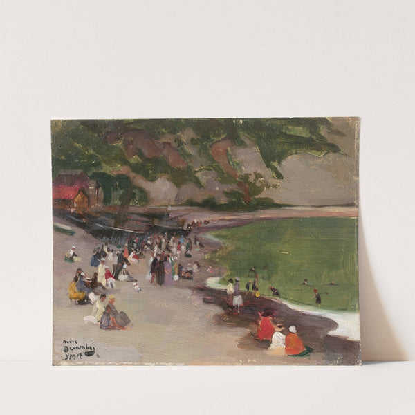 Vue animée de la plage d'Yport by André Victor Édouard Devambez