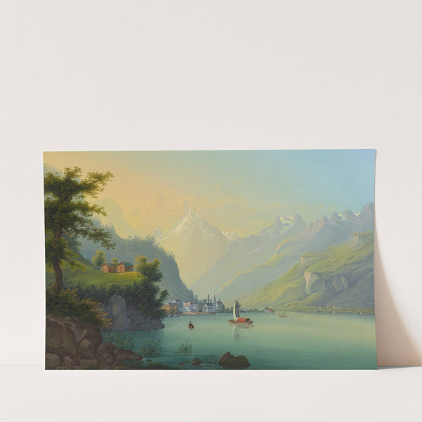 Vue de Fluelen, vers le Bristenstock by Johann Ludwig Bleuler