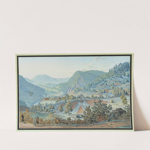 Vue de Freinvillers et de la Vallée d’Orvin, sur la route de l’Erguel, à 1 lieue de Bienne en allant contre Delemont by Johann Joseph Hartmann