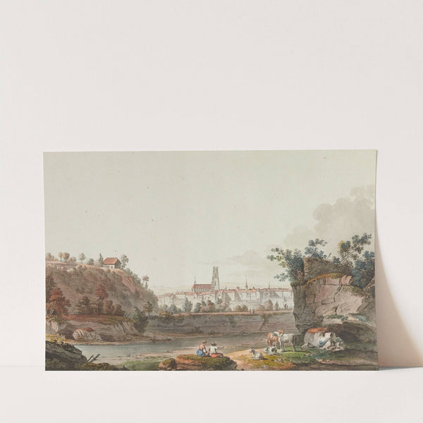 Vue de Fribourg et de la Sarine by Joseph Emmanuel Curty