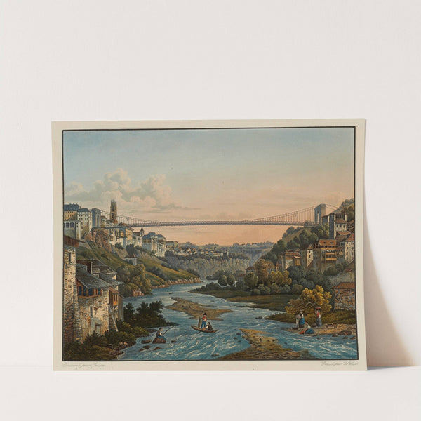 Vue de Fribourg et du Pont de fil en fer (1915-1945) by Constantin Guise