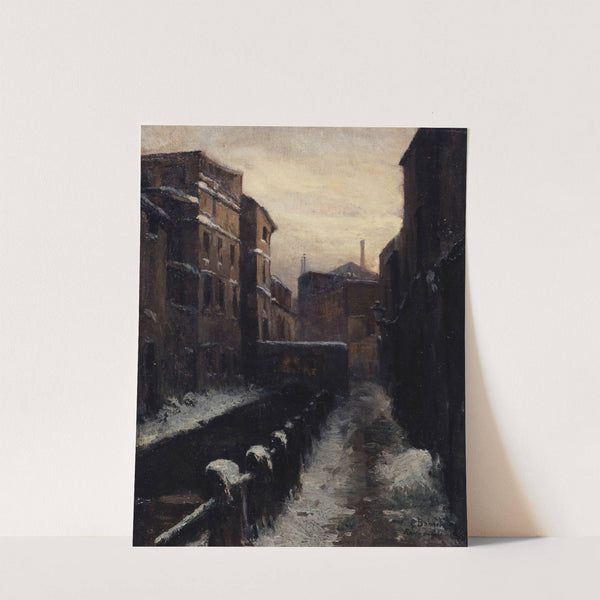 Vue de la Bièvre, ruelle des Gobelins (effet de neige) by Germain Eugène Bonneton