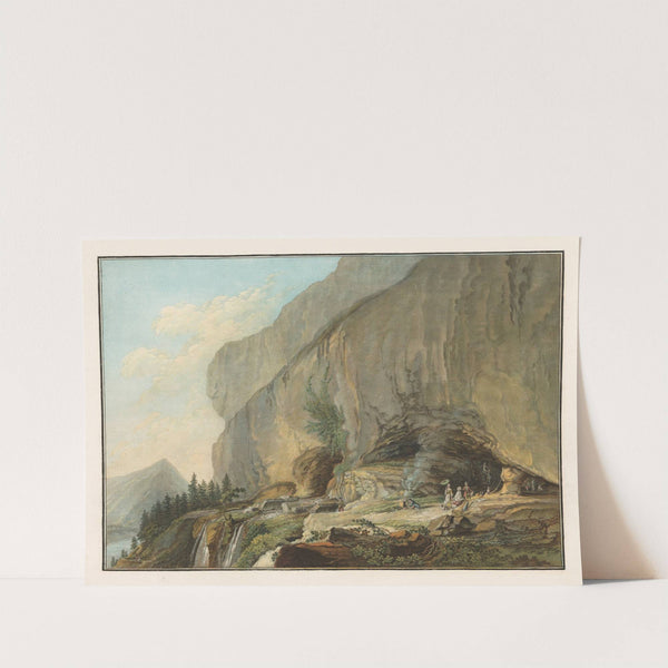 Vue de la Caverne de Saint Beat sur le Lac de Thun (1915-1945) by Caspar Wolf