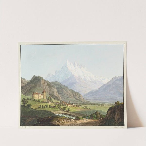 Vue de la Dent du Midi, et du Château de Lanex by Jean-Antoine Linck