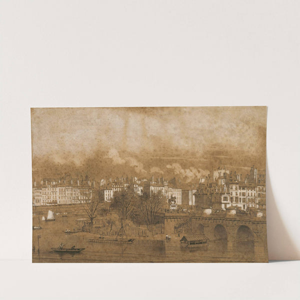 Vue de la pointe de l'île de la Cité, du pont Neuf et des quais du Louvre et de la Mégisserie by Louis Bentabole