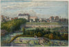 Vue de la porte de Montrouge et des jardins, prise de la rue Lakanal au Grand-Montrouge